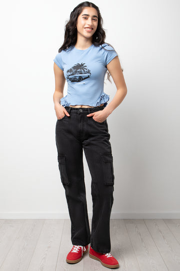 Cargo Denim Jeans Black