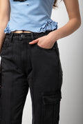 Cargo Denim Jeans Black (3)