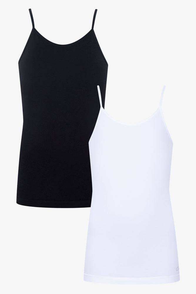 2 Pack Seamless Vests Black And White