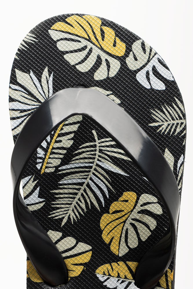 Leaf Flip Flops Black (4)