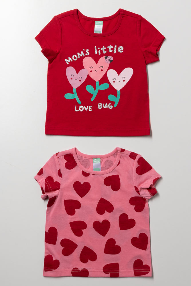 2 Pack T-Shirts Red And Pink