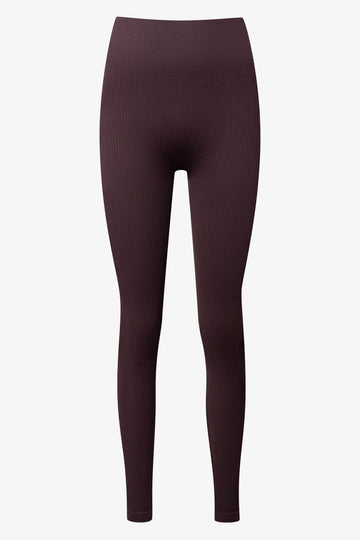 Seamless Rib Leggings Brown