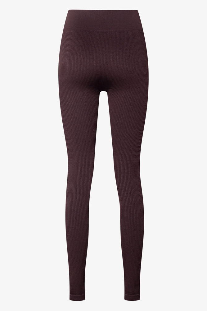 Seamless Rib Leggings Brown (1)