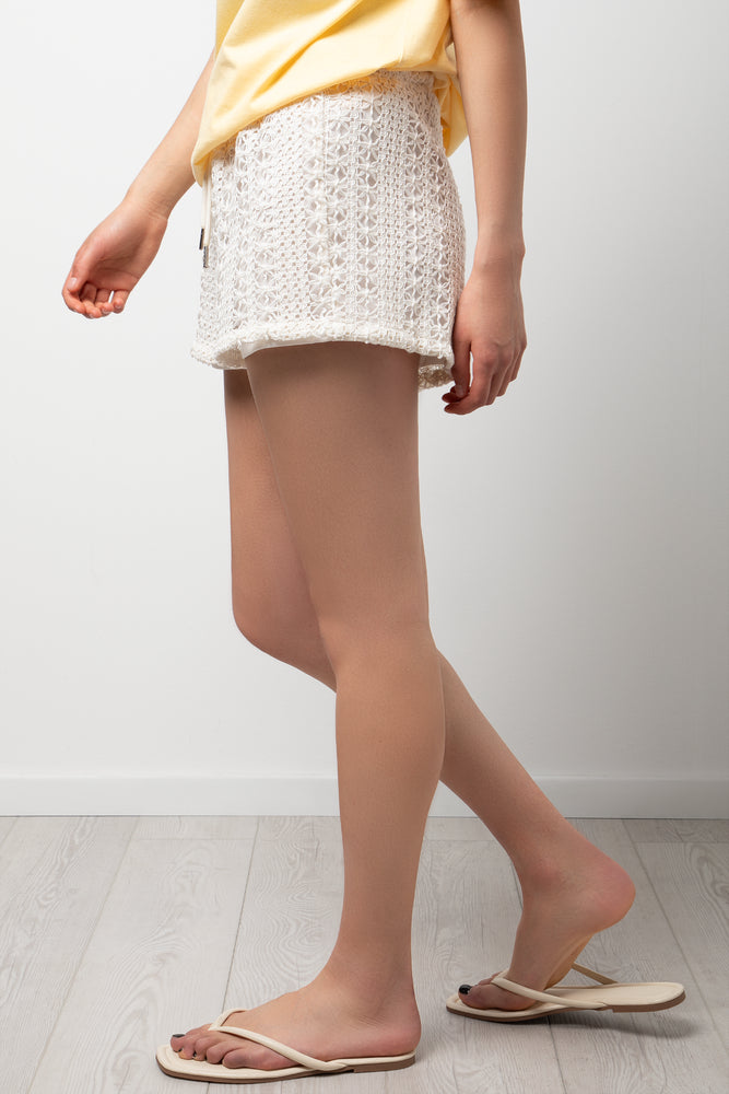 Textured Shorts White (1)