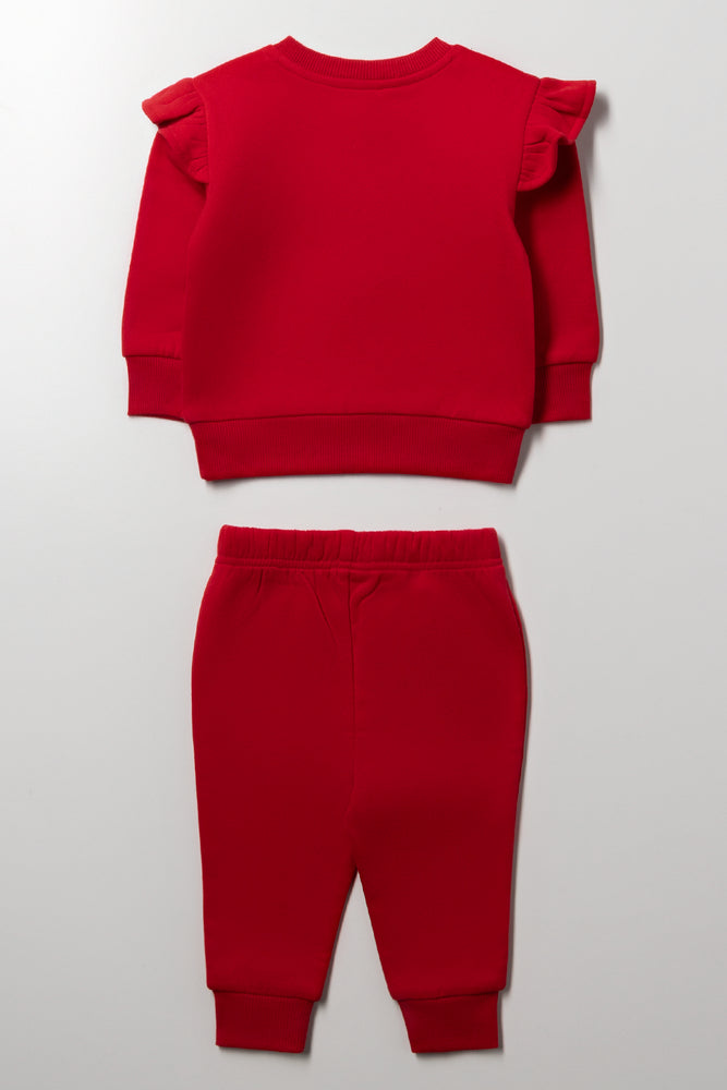 Love Crew Neck Tracksuit Red (3)