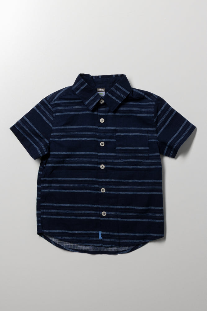Stripe Short Sleeve Shirt Blue