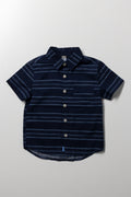 Stripe Short Sleeve Shirt Blue