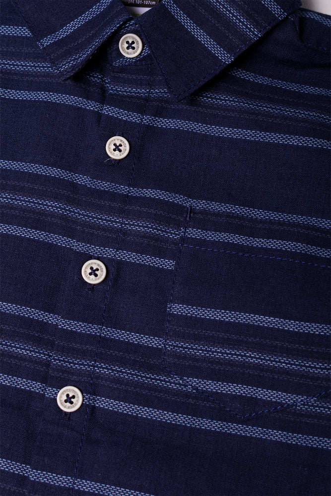 Stripe Short Sleeve Shirt Blue