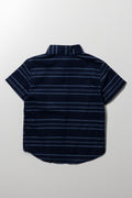 Stripe Short Sleeve Shirt Blue (3)