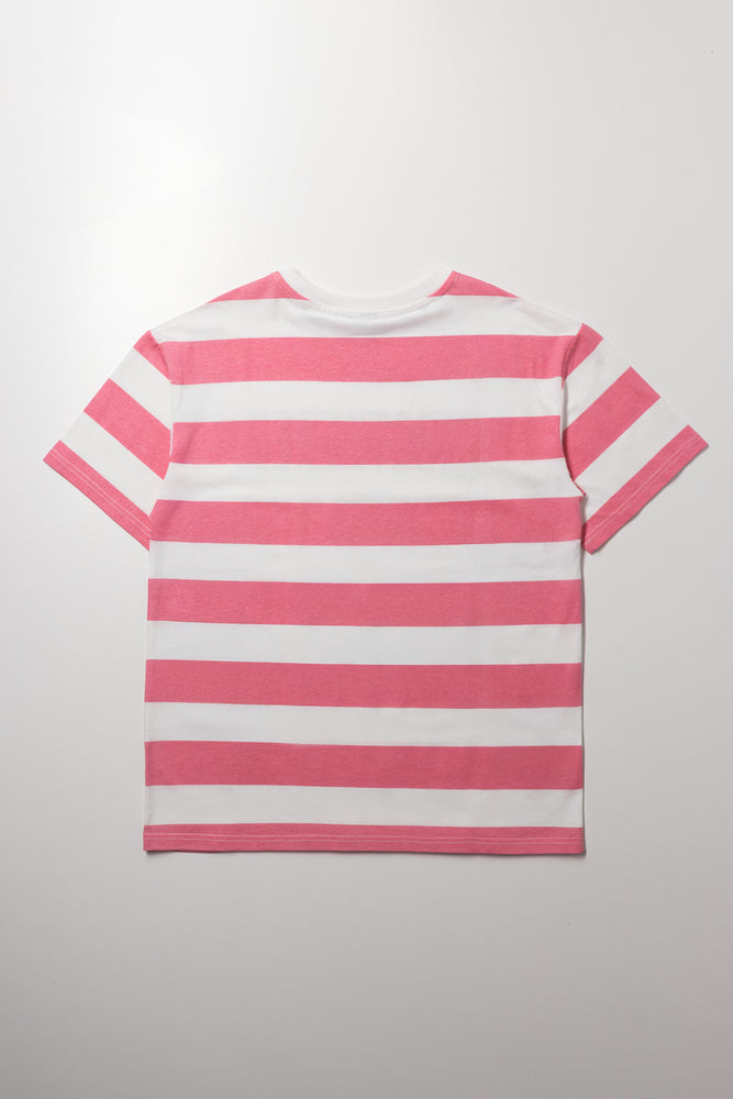 Oversized Stripe T-Shirt Pink (2)