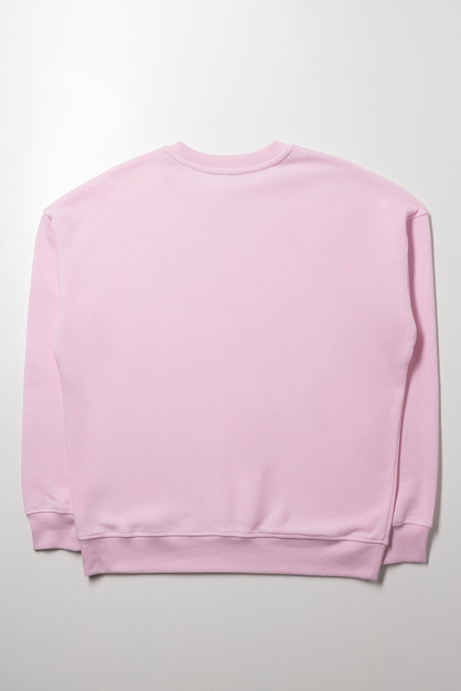 Oversized Zip Through Hoody Pink (2)