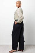 Long Sleeve Chiffon Ruffle Blouse Sage (1)