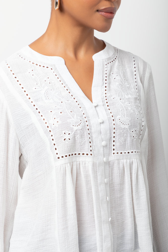 Long Sleeve Blouse White (3)