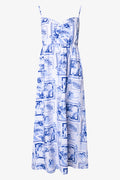 Strappy Midi Dress Blue And White