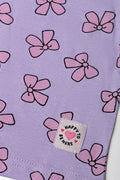 Bow Puff Sleeve T-Shirt Lilac (1)