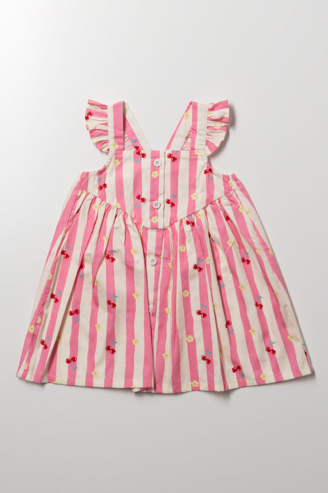 Cherry Stripe Dress Multicolour