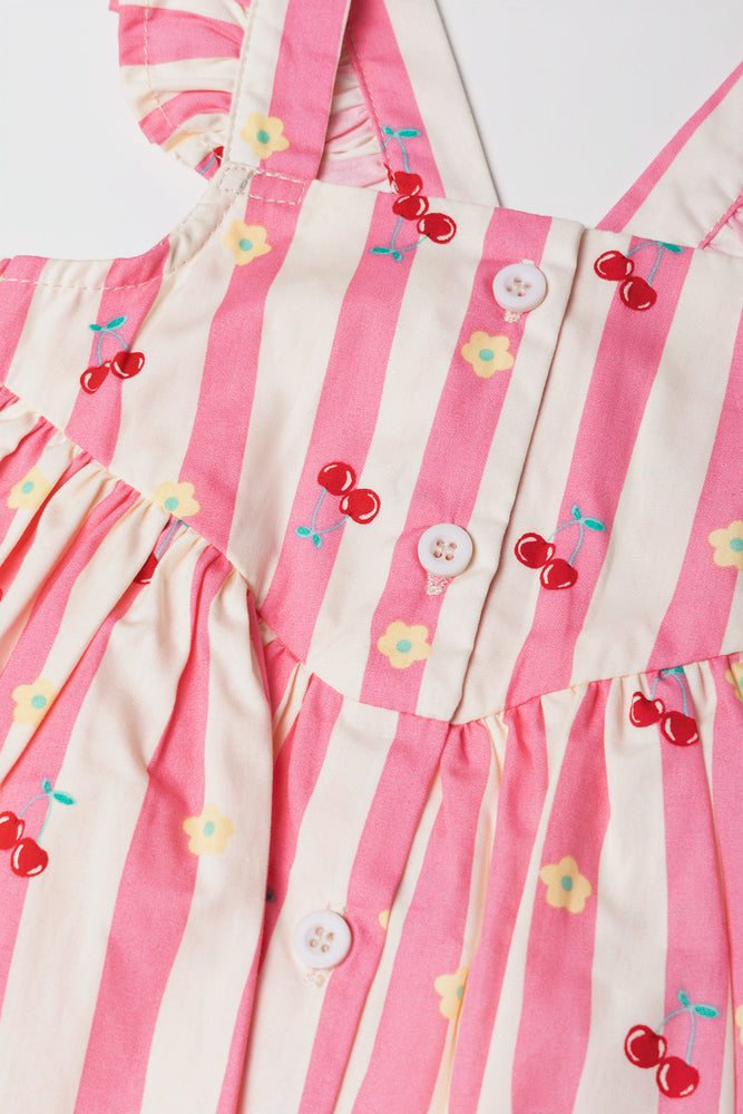Cherry Stripe Dress Multicolour (1)