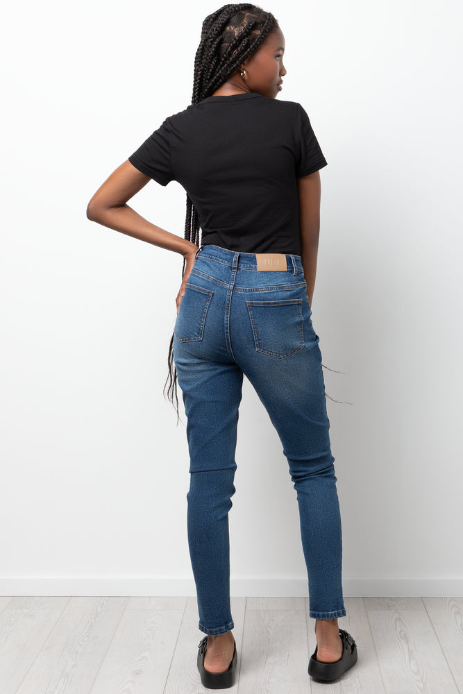 Ripped Skinny Denim Jeans Blue (2)