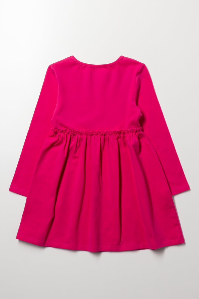 Butterfly Long Sleeve Dress Pink (2)