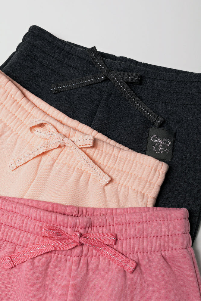 3 Pack Trackpants Black, Pink And Natural (1)
