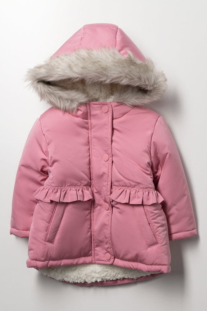Hooded Parka Jacket Pink