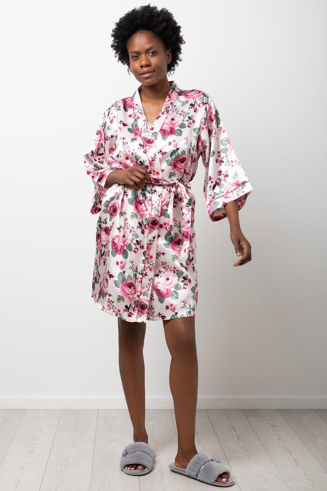 Floral Satin Gown Multicolour