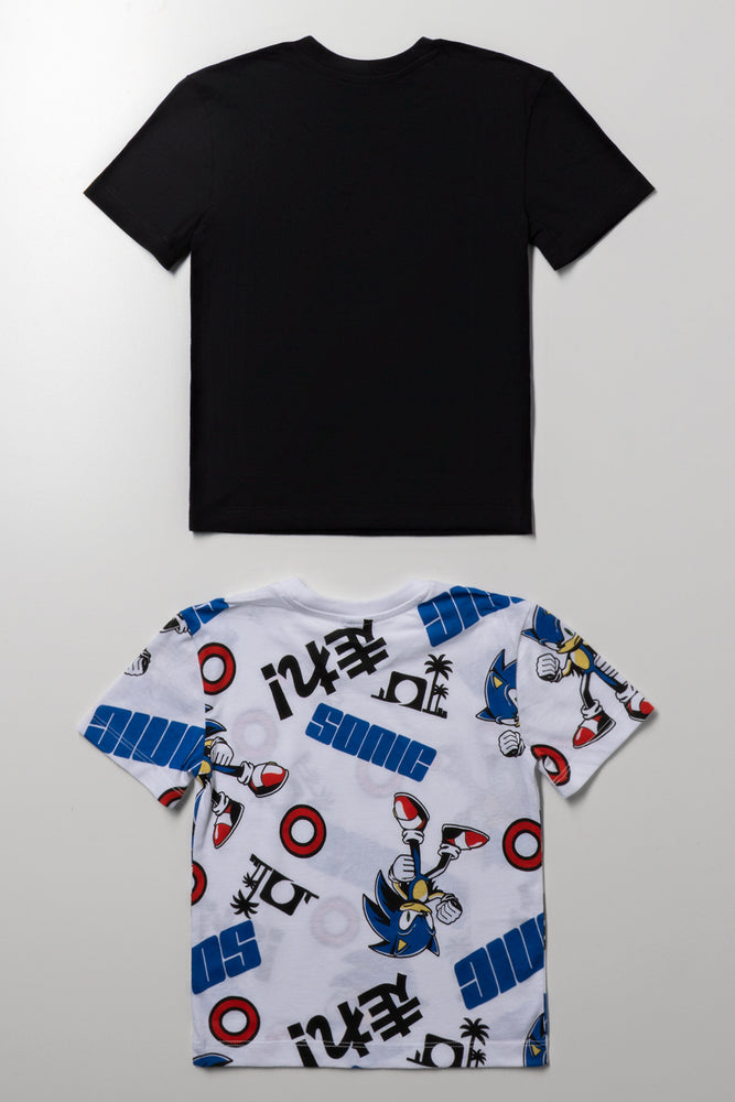 Sonic 2 Pack Short Sleeve T-Shirts Black And White (2)