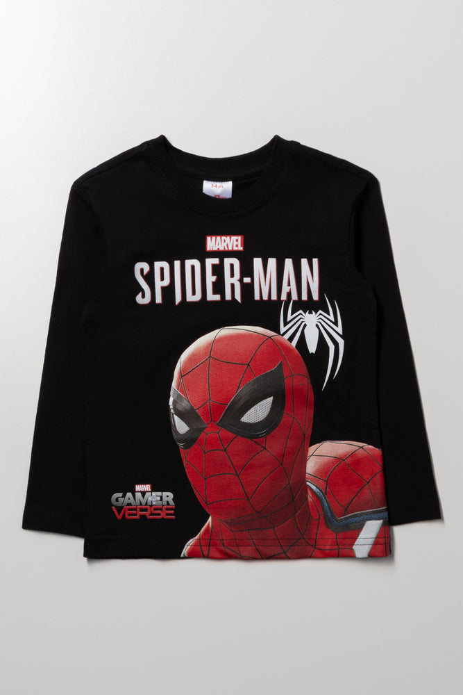 Spiderman Long Sleeve T-Shirt Black