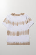 Tie Dye Short Sleeve T-Shirt White And Natural (2)