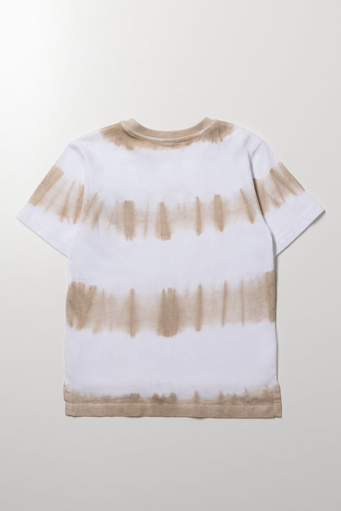 Tie Dye Short Sleeve T-Shirt White And Natural (2)