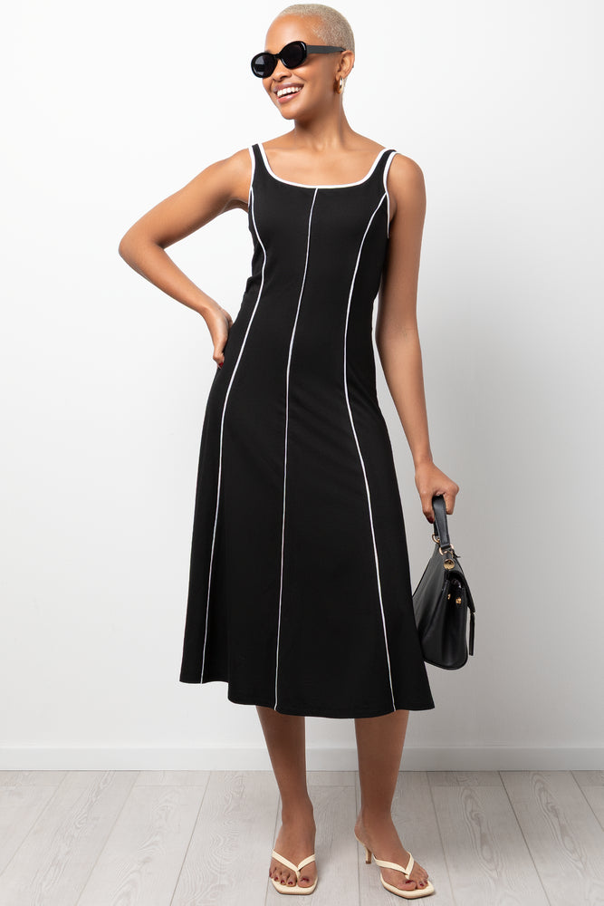 Fit & Flare Black & White Dress | Dresses & Jumpsuits