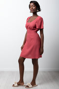 Linen Blend A-Line Dress Rose Pink (1)