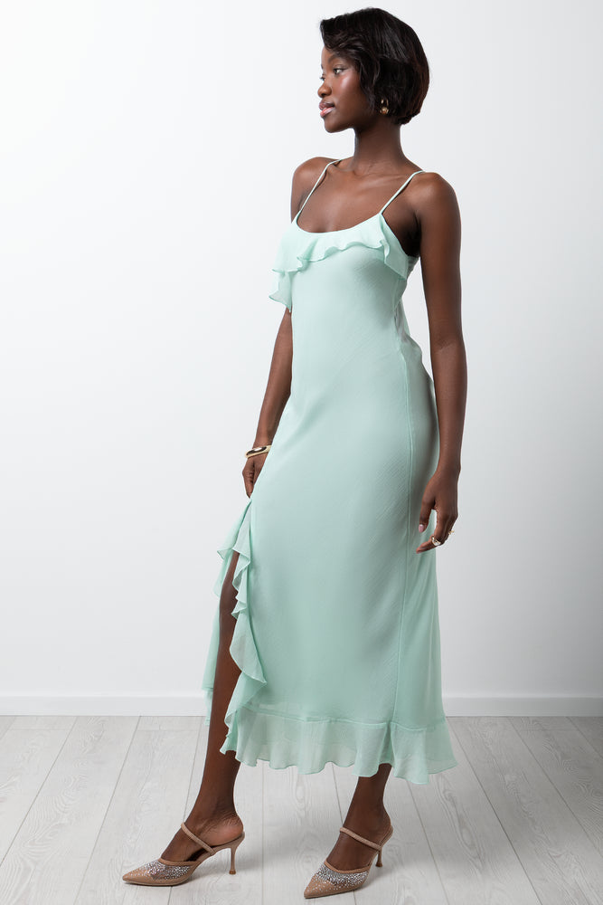 Strappy Dress Sage (1)