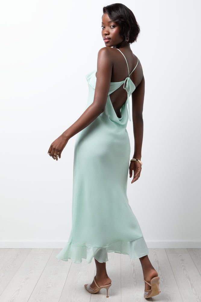 Strappy Dress Sage (2)
