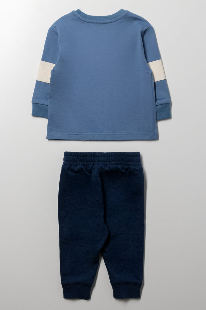 2 Piece Tracktop And Trackpants Set Blue (3)