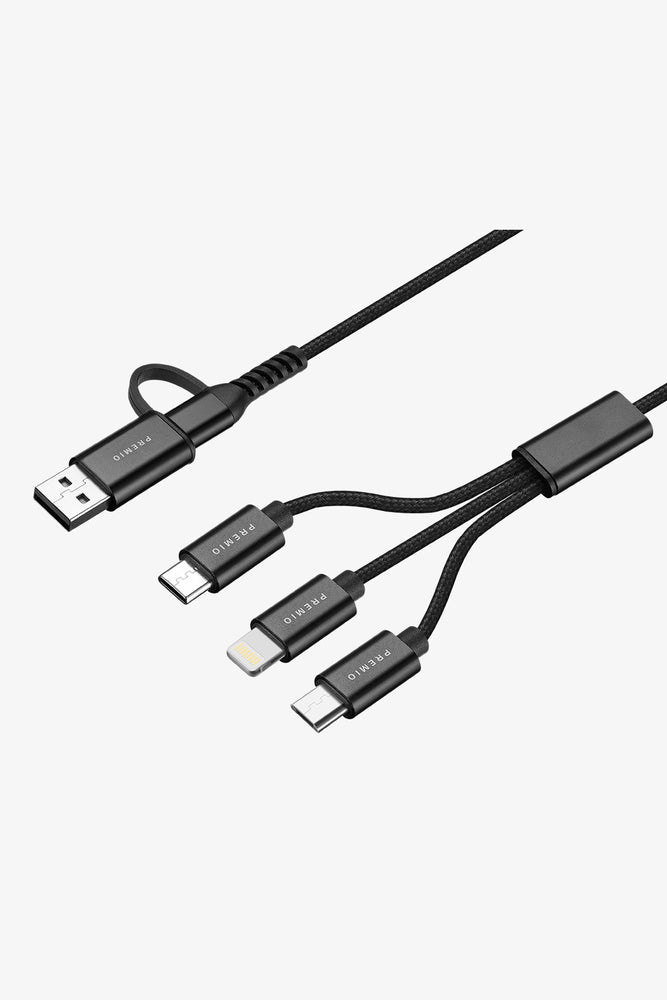 Black Premio Braided 5 in 1 Charging Cable (1)