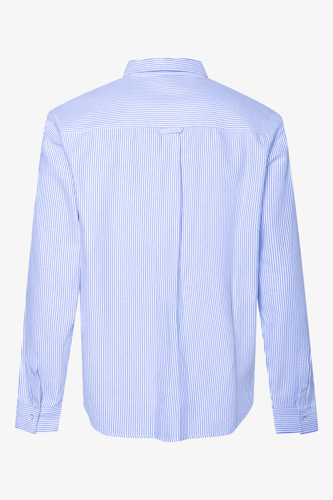 Stripe Pocket Long Sleeve Shirt White (1)