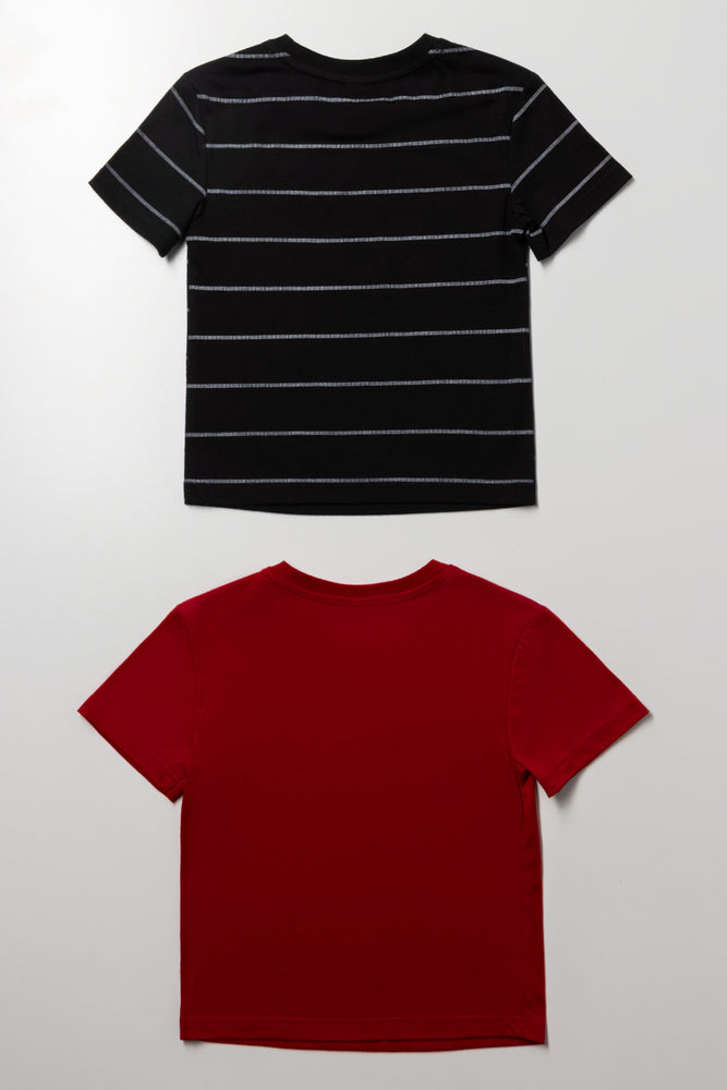 2 Pack Short Sleeve T-Shirts Red And Navy (2)