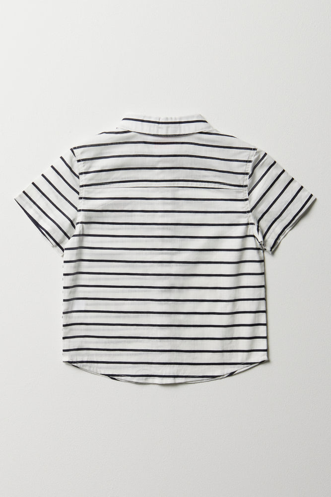 Spider-Man Stripe Shirt Black And White (2)