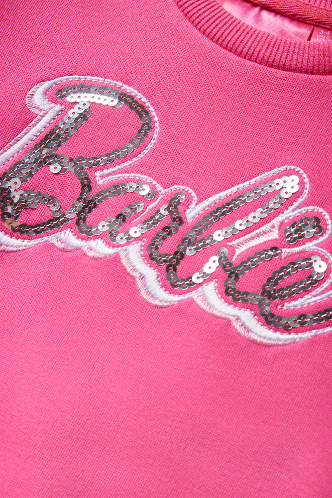 Barbie Track Top And Fleece Legging Set Pink (1)