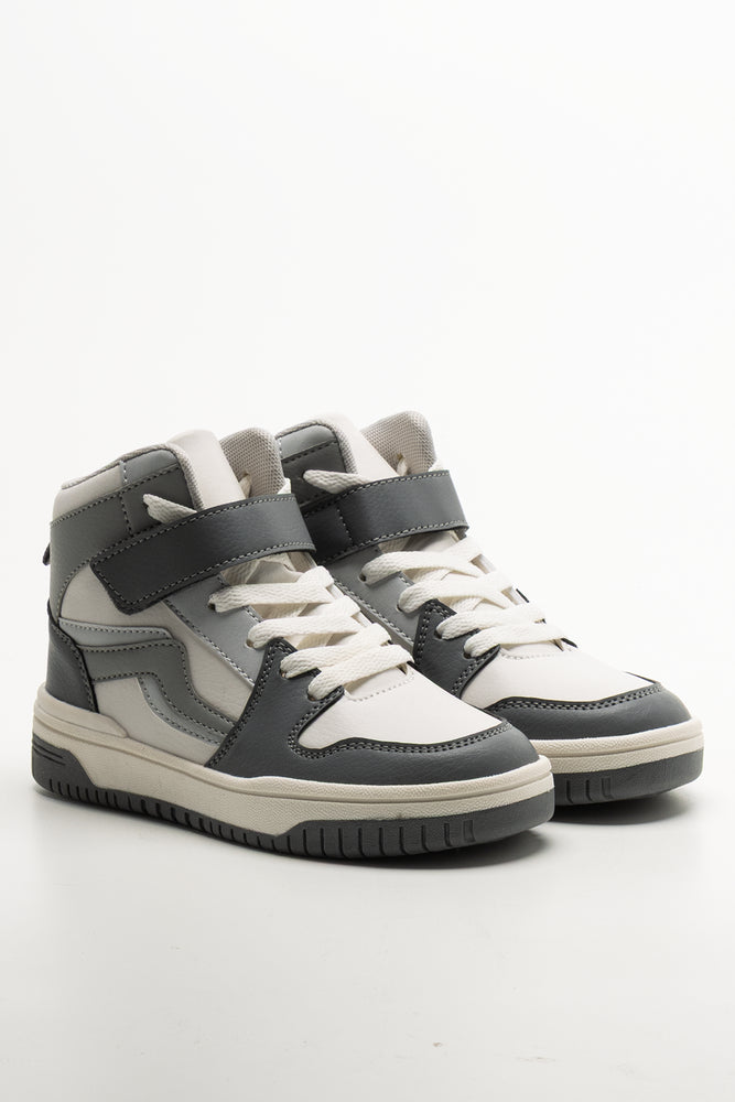 High Top Sneaker White & Grey