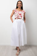 A-Line Poplin Skirt White