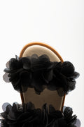 Chiffon Flower Sandals Black (4)