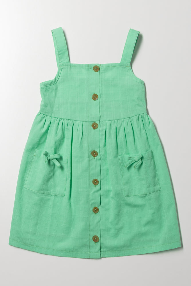 Button Through Dress Green