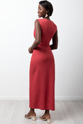 Textured Maxi Dress Rose Pink (2)