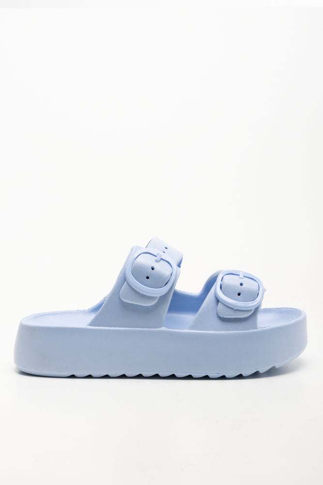 Double Buckle Sandals Blue (1)