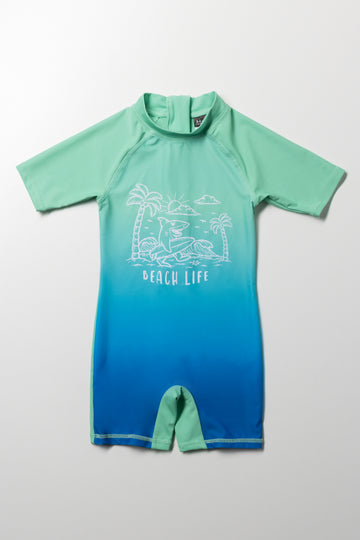 Ombre Swimsuit Green And Blue