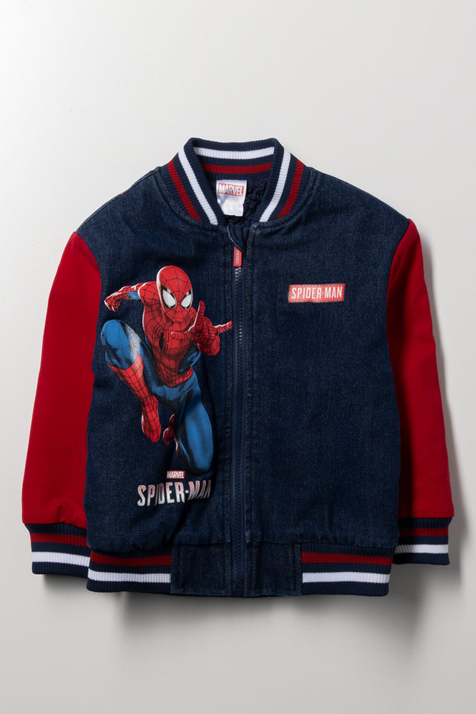 Spider-Man Denim Bomber Jacket Blue
