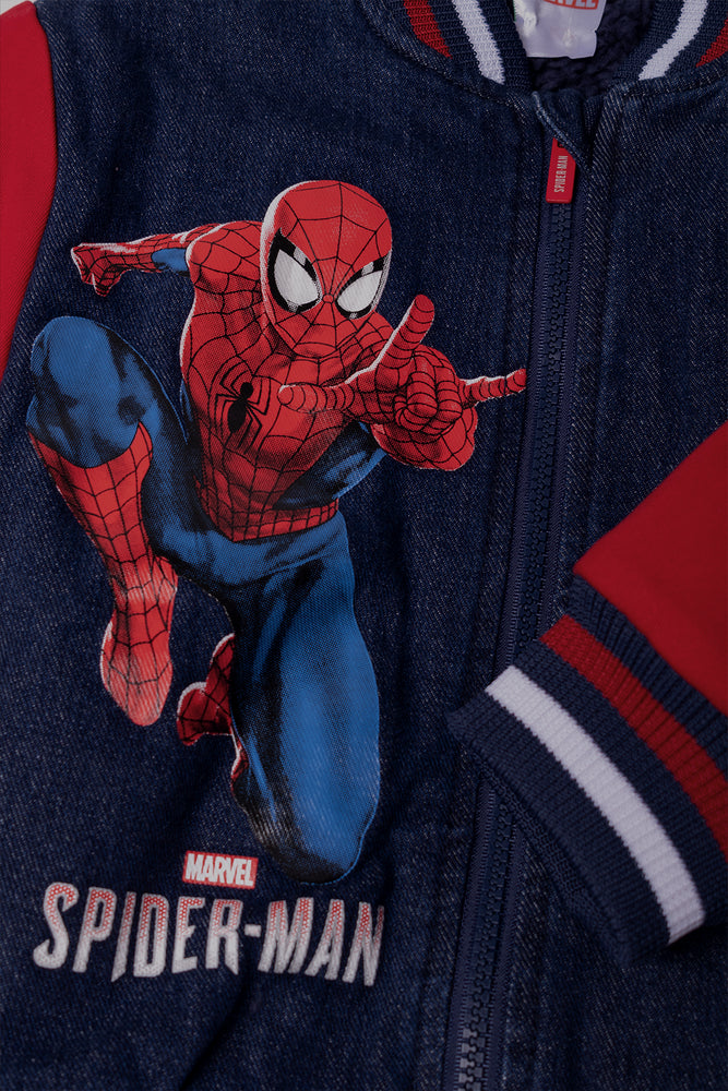Spider-Man Denim Bomber Jacket Blue