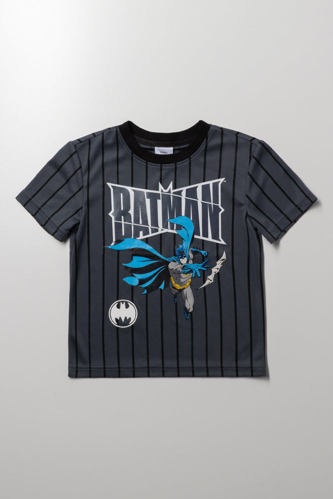 Batman Stripe Short Sleeve T-Shirt Dark Grey